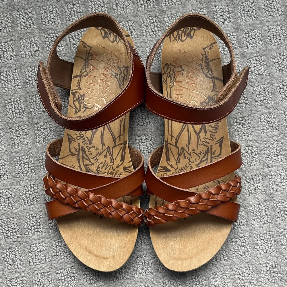 Girls' Blowfish Malibu Gaia-K Strappy Brown Faux Leather Sandals 5M